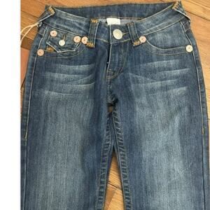 True Religion World Tour medium wash classic low rise jeans size 27